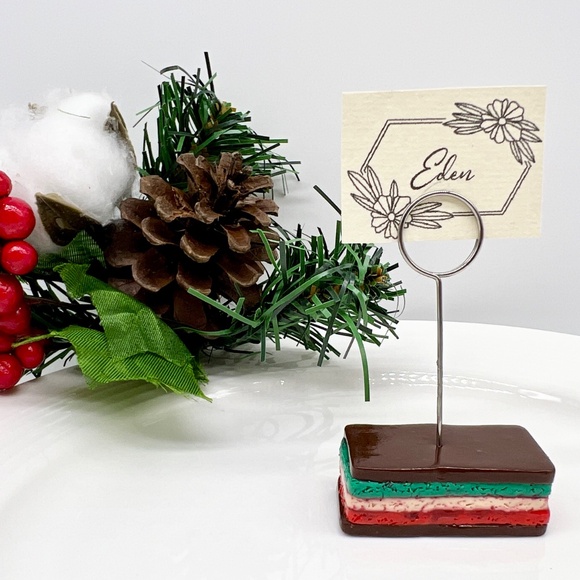 Italian Rainbow Cookie Place Card Holders – Set of 4 | Holiday Table Décor - Picture 3 of 10